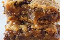 Salted Caramel Chocolate Chip Cookie Bars