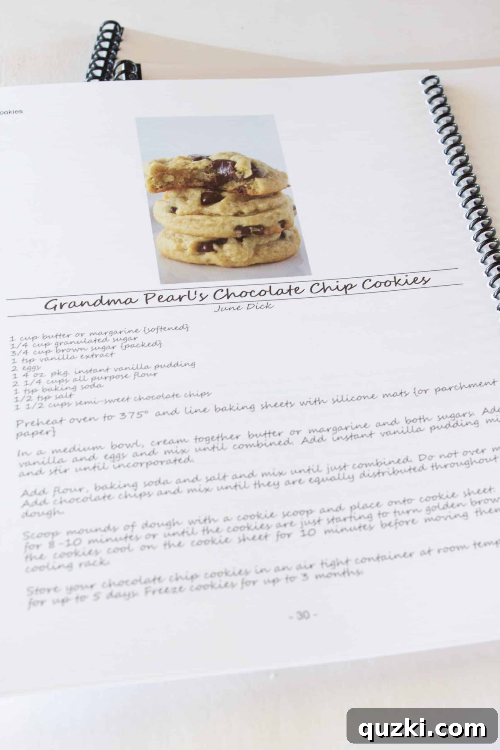 Family Cookbook Project review featured by top US recipe blogger, Practically Homemade - Cookbook page with a recipe and photo