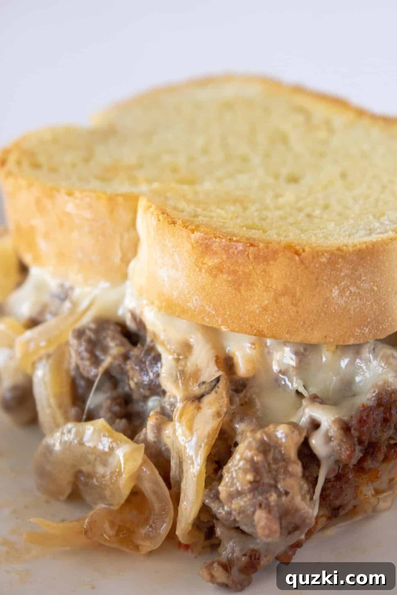 Classic Patty Melt Casserole Recipe on a plate, hot and ready to eat.