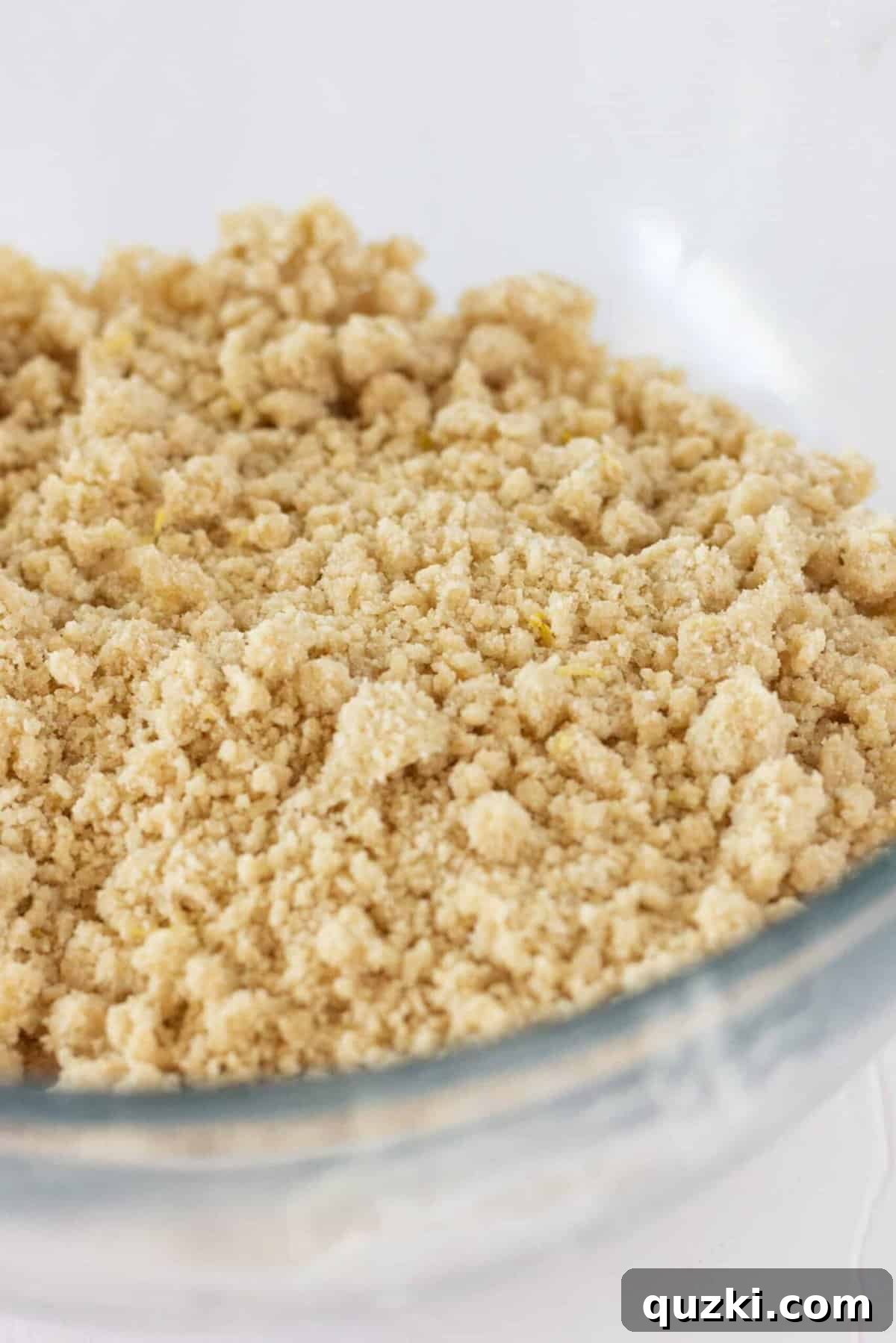 Effortless Lemon Blueberry Sour Cream Crumb Cake 11 The process of adding the remaining cake batter and preparing the delicious crumb mixture for topping.