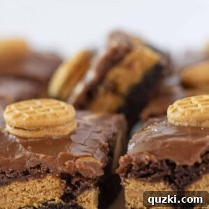 A freshly baked Nutter Butter Brownie, rich with chocolate and peanut butter.
