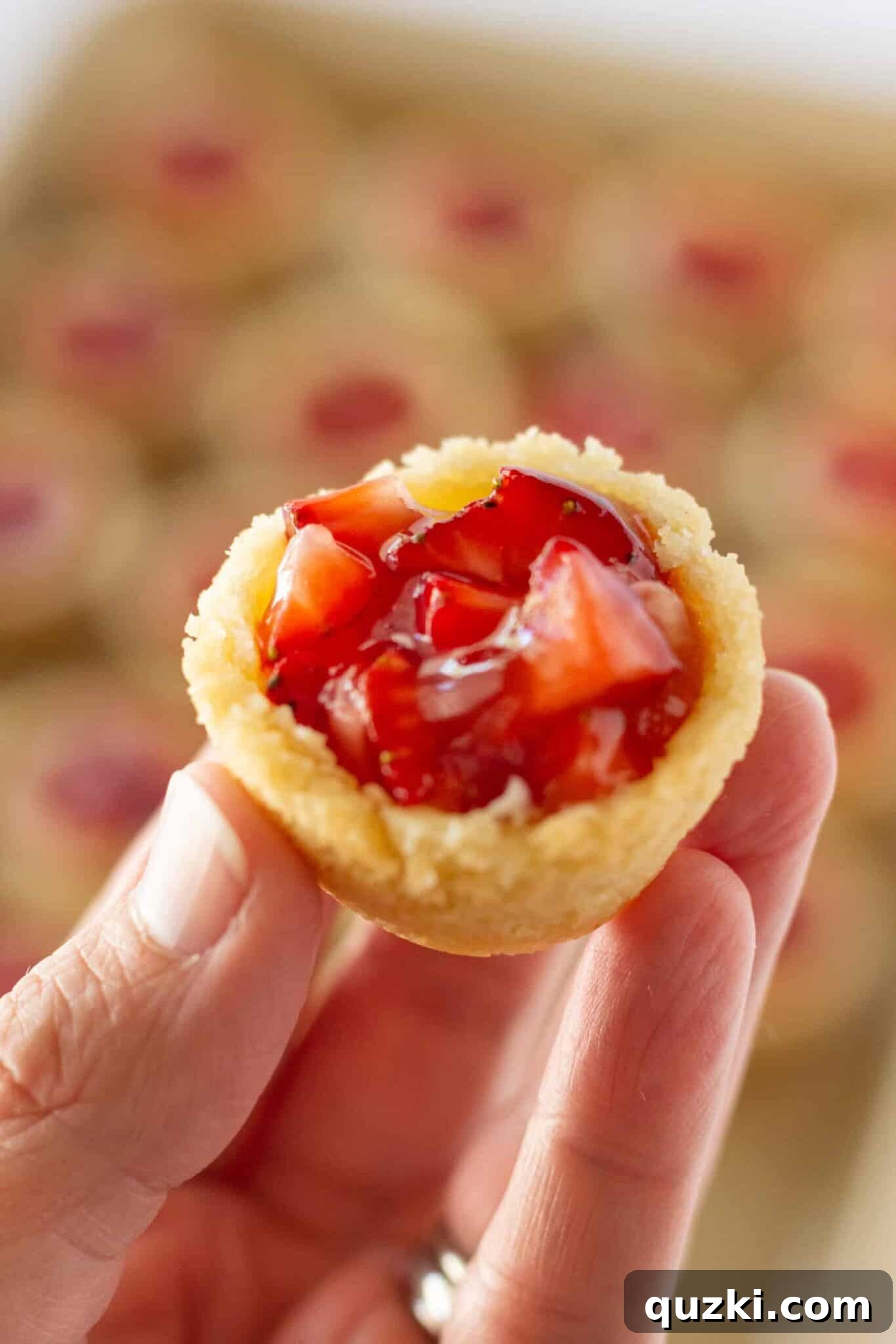 Decadent Strawberry Cream Cheese Pastries 13 A tray of finished Strawberry Cream Cheese Pastry Bites, ready to be enjoyed or refrigerated.