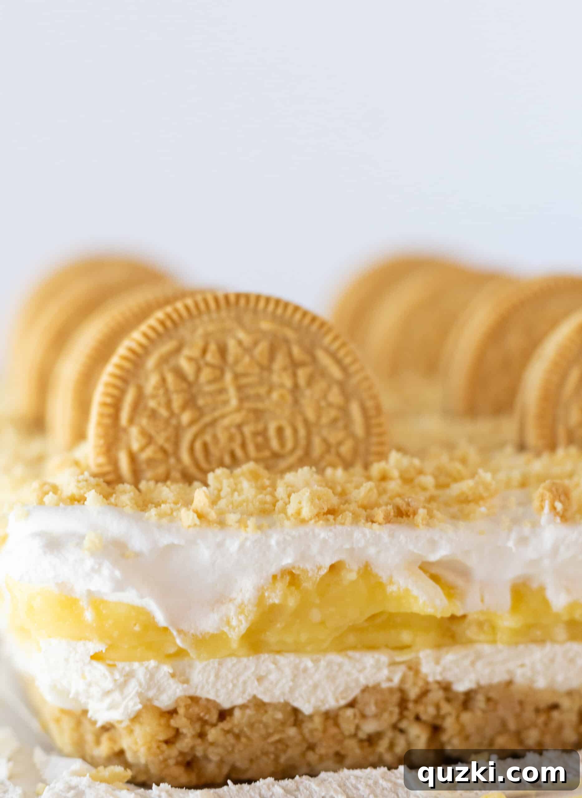Golden Oreo Lasagna Recipe featured by top US dessert blogger, Practically Homemade