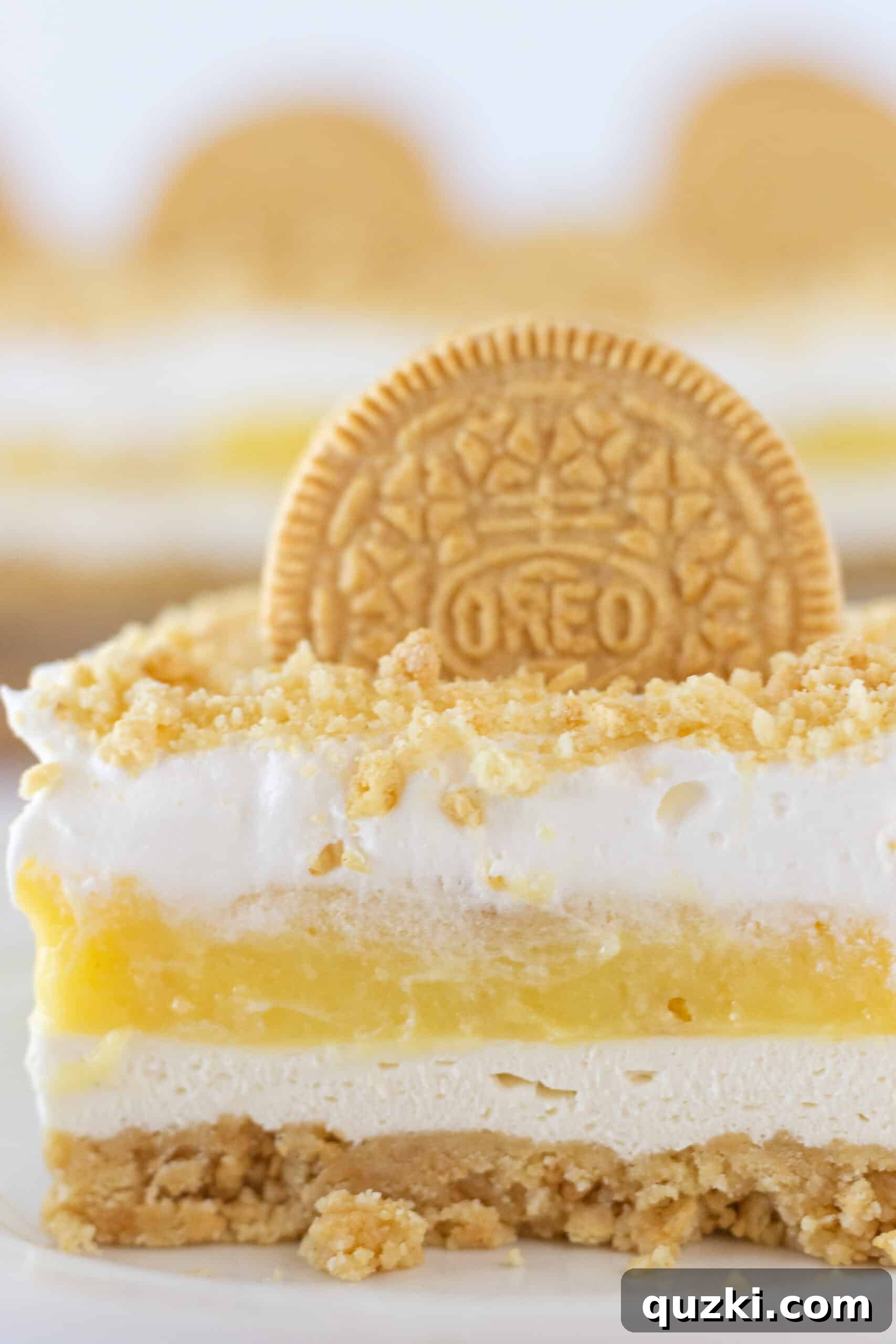 Golden Oreo Lasagna Recipe featured by top US dessert blogger, Practically Homemade