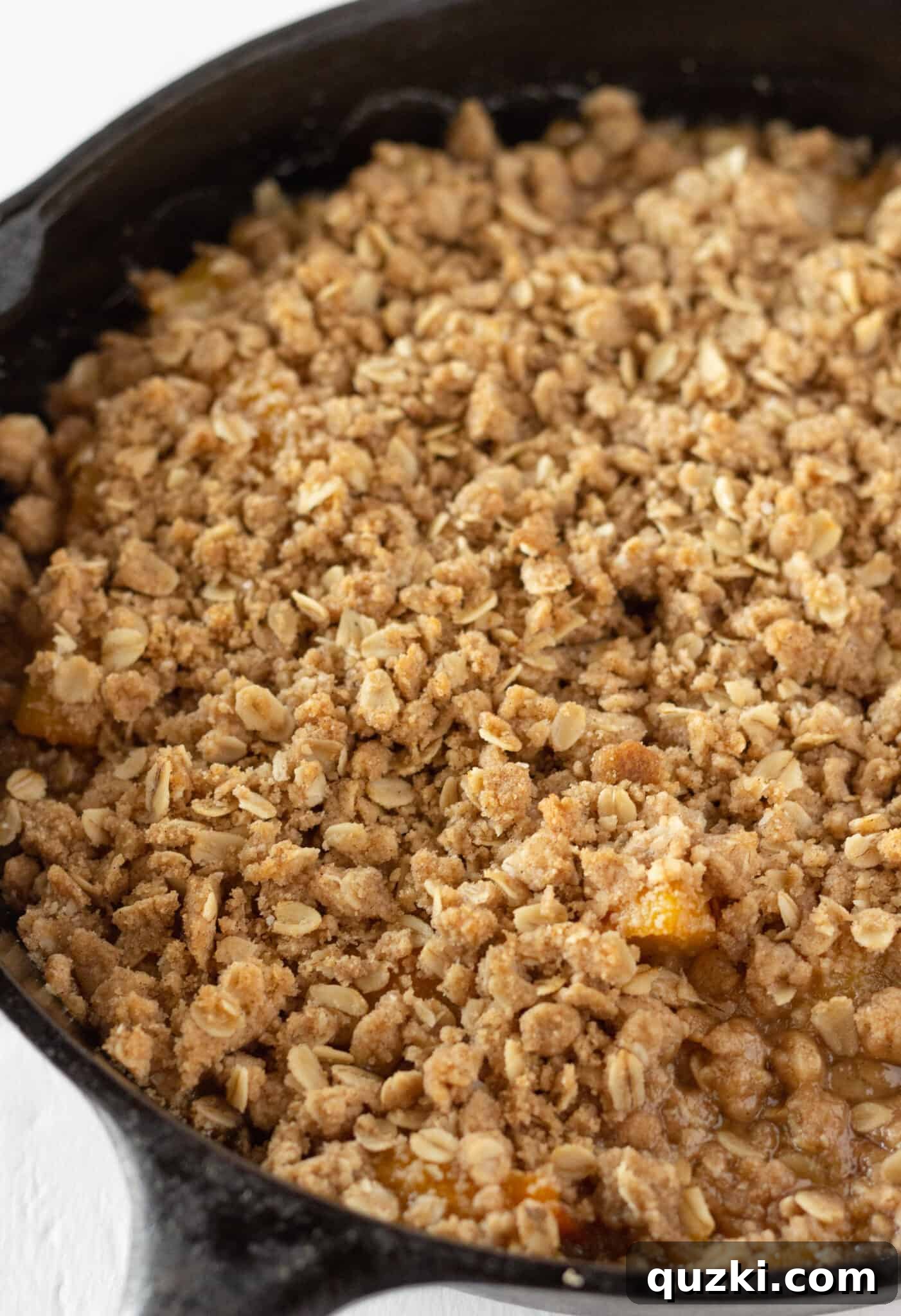 Effortless Canned Peach Crisp 4 Easy Peach Crisp Recipe with Canned Peaches featured by top US dessert blogger, Practically Homemade