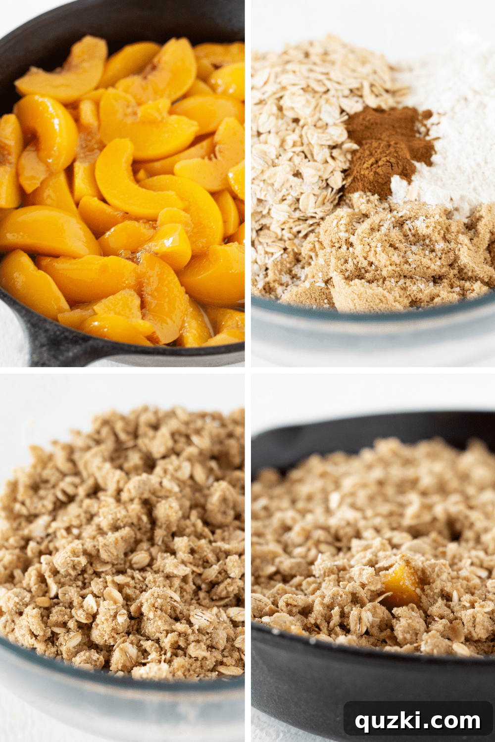 Effortless Canned Peach Crisp 5 Easy Peach Crisp Recipe with Canned Peaches featured by top US dessert blogger, Practically Homemade