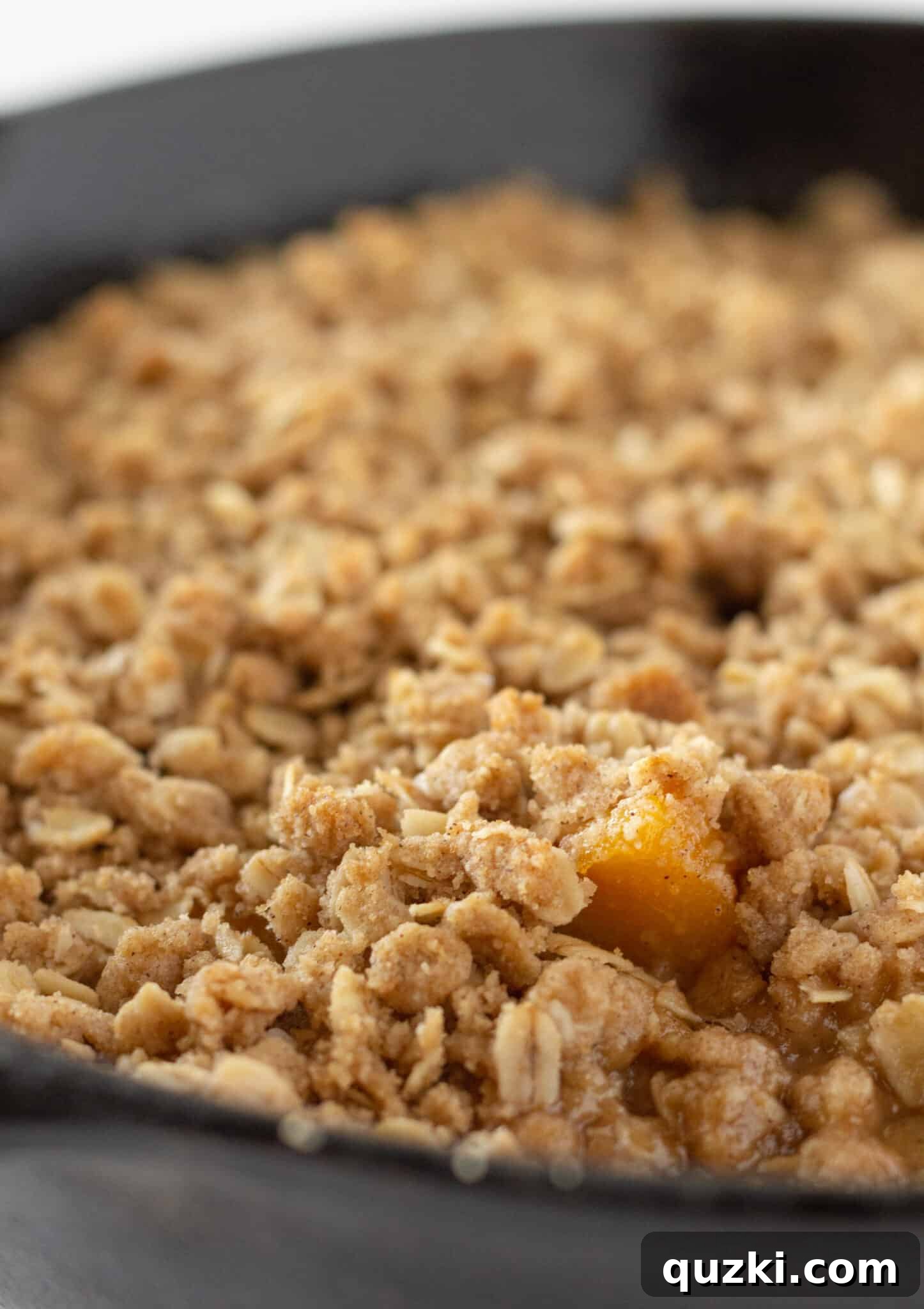 Effortless Canned Peach Crisp 6 Easy Peach Crisp Recipe with Canned Peaches featured by top US dessert blogger, Practically Homemade