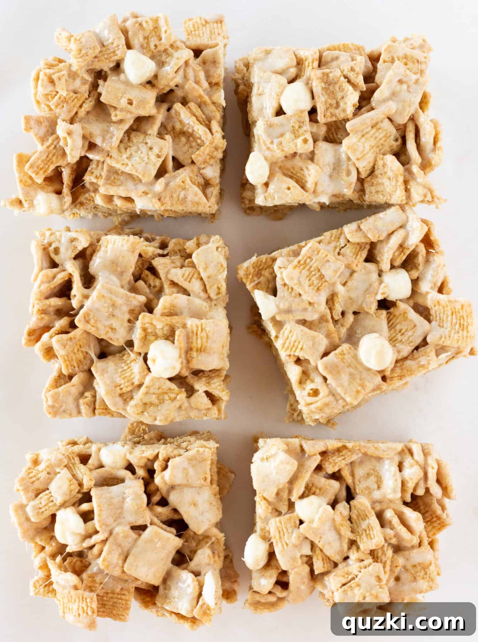 Ultimate No-Bake Cinnamon Toast Crunch Bars 7 Close-up of a stack of No Bake Cinnamon Toast Crunch Bars, showcasing their crispy texture.
