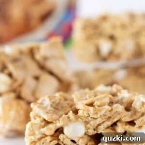 No Bake Cinnamon Toast Crunch Bars Recipe featured by top US dessert blog, Practically Homemade