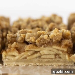 Golden brown Dutch apple pie bars, freshly cut into perfect squares, artfully arranged and ready to be served, showcasing their delicious layers.