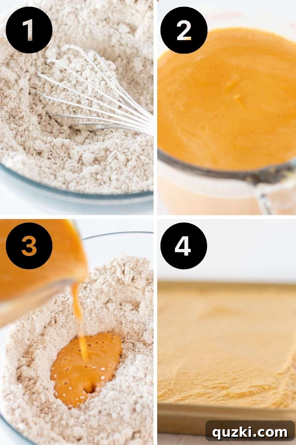 Effortless Sheet Pan Pumpkin Pancakes from Mix 4 Chef slicing freshly baked Pumpkin Sheet Pan Pancakes into squares on a sheet pan, ready for serving.