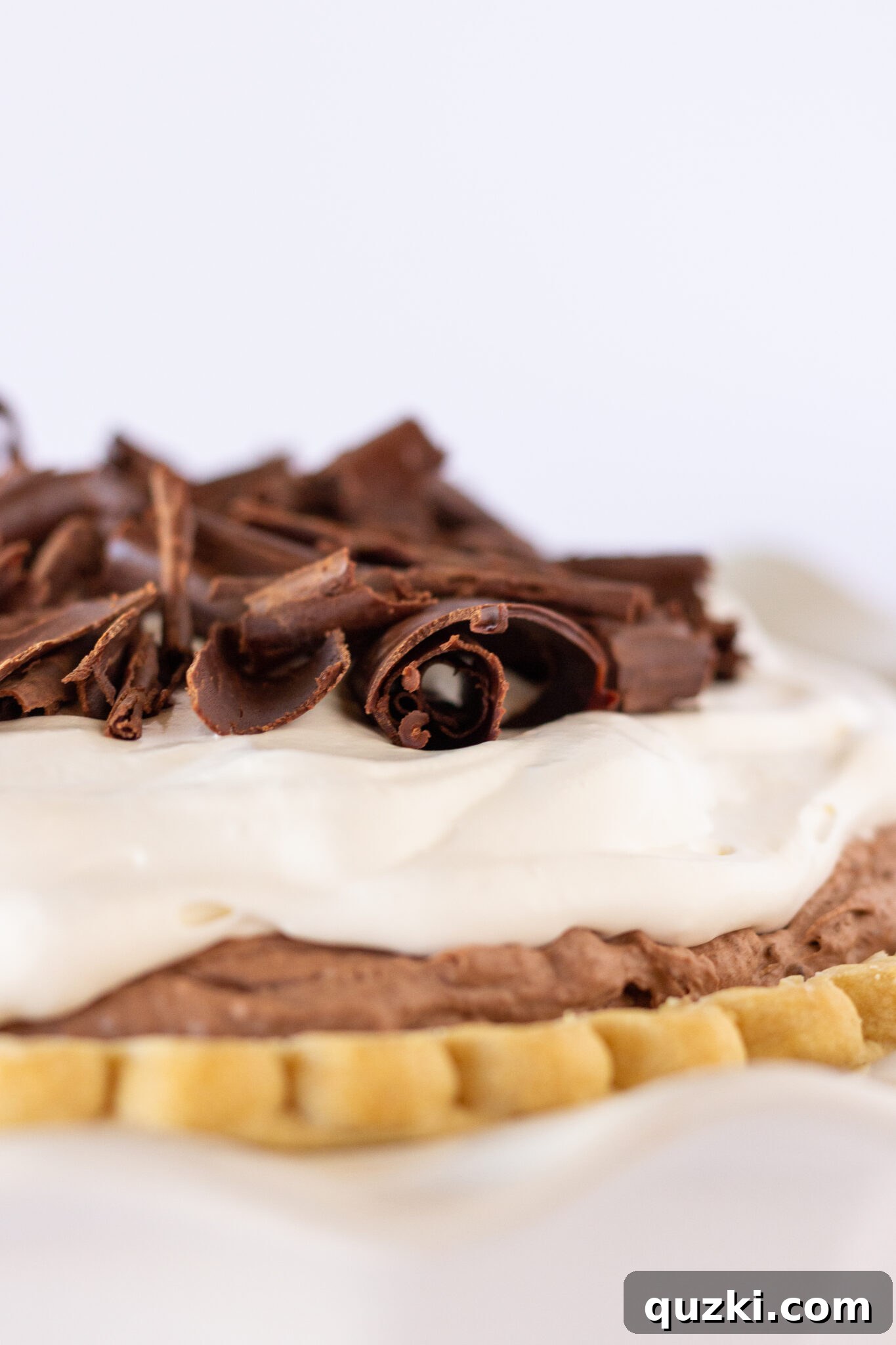 The finished Easy Chocolate Mousse Pie, a delightful no-bake dessert