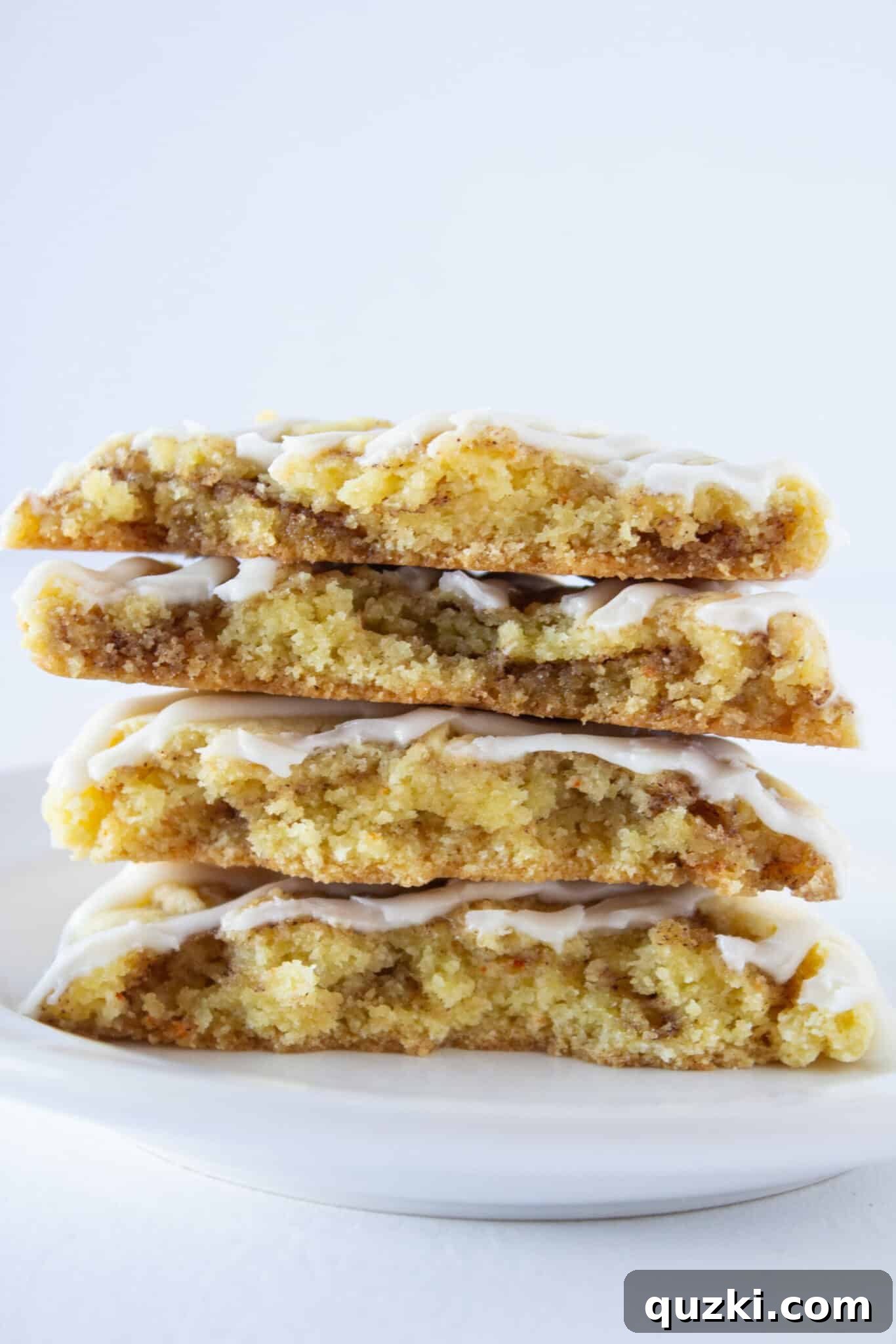 Easy Cinnamon Roll Cookies Recipe made with a cake mix featured by top US cookies blogger, Practically Homemade
