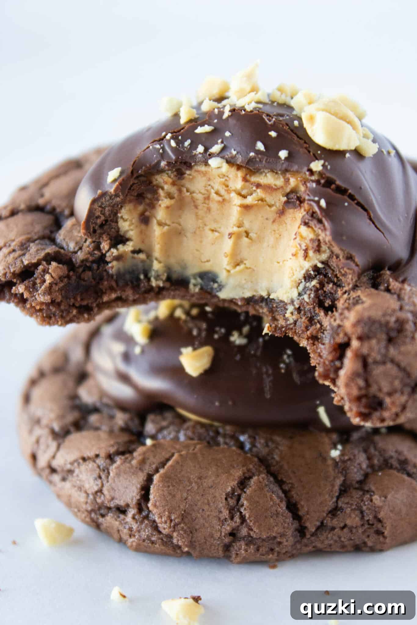 Brownie Mix Cookies: Buckeye Brownie Cookies Recipe featured by top US cookies blog, Practically Homemade