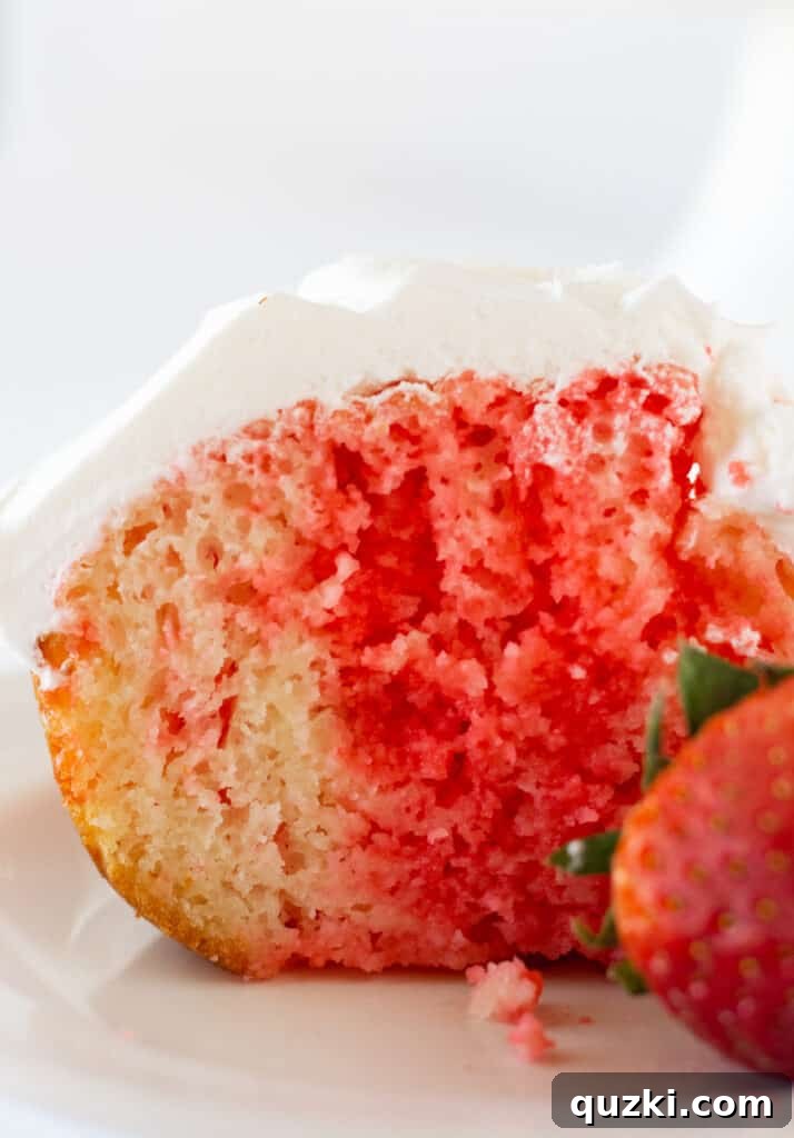Strawberry Burst Bundt Cake 5 Strawberry Bundt Poke Cake with Jello, a recipe featured by top US dessert blogger, Practically Homemade
