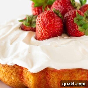 Strawberry Burst Bundt Cake 8 Strawberry Bundt Poke Cake with Jello, a recipe featured by top US dessert blogger, Practically Homemade