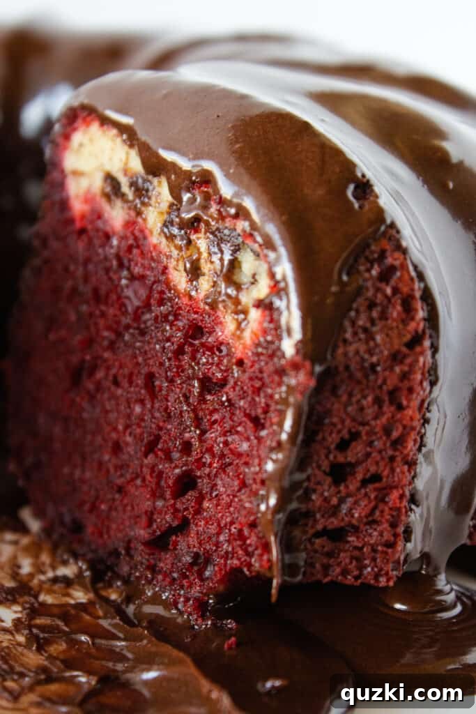 45 Simple & Stunning Cake Mix Bundt Cake Recipes 19 Best Bundt Cakes: Red Velvet Black Bottom Bundt Cake recipe featured by Practically Homemade