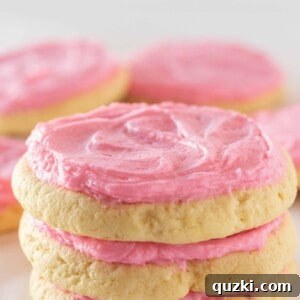 Finished Crumbl Chilled Sugar Cookie with pink frosting.