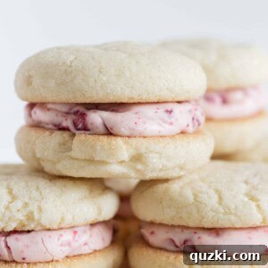 Sugar Cookie Sandwiches with Raspberry Cream Cheese Frosting