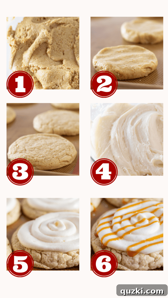 Cake Mix Magic: Crumbl Salted Caramel Cheesecake Cookies 4 Steps for making Easy Copycat Crumbl Salted Caramel Cheesecake Cookies With a Cake Mix, by Top US cookie blog Practically Homemade