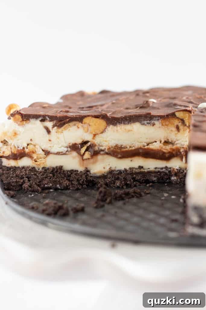 Homemade Dairy Queen Buster Bar Ice Cream Pie with rich layers, by Top US dessert blog Practically Homemade