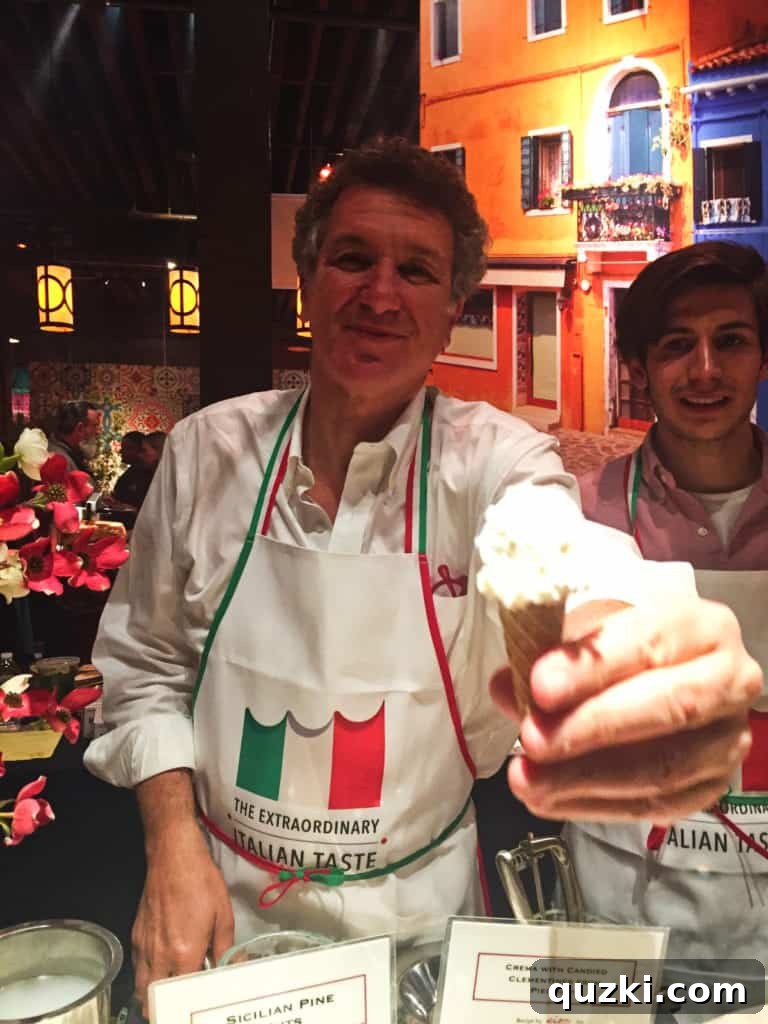 Delicious artisan gelato being served at the culinary event