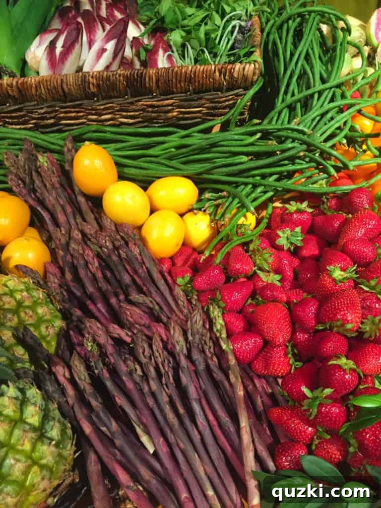 An impressive spread of fresh, colorful fruits and vegetables