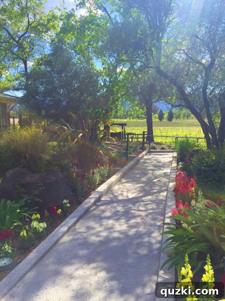 A glass of sparkling Rosé wine on the patio at Mumm Napa winery