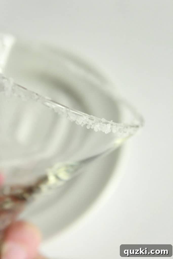 Your Ultimate Margarita 6 Dipping glass rim in coarse salt for Perfect Margarita
