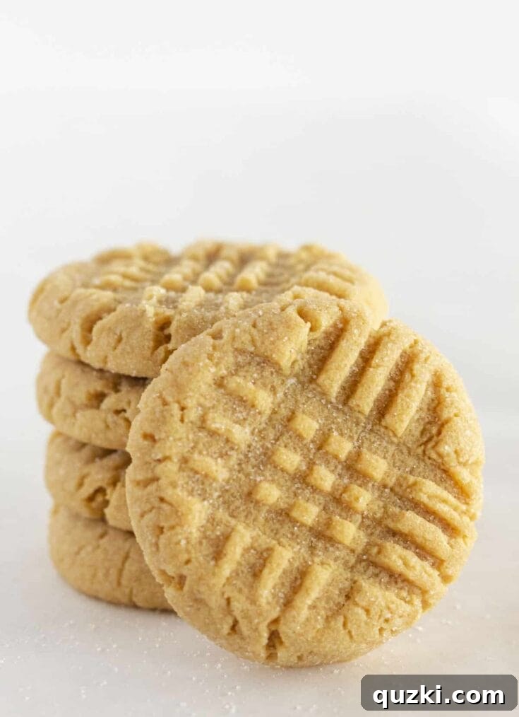 Cake Mix Peanut Butter Cookies with a classic criss-cross pattern.