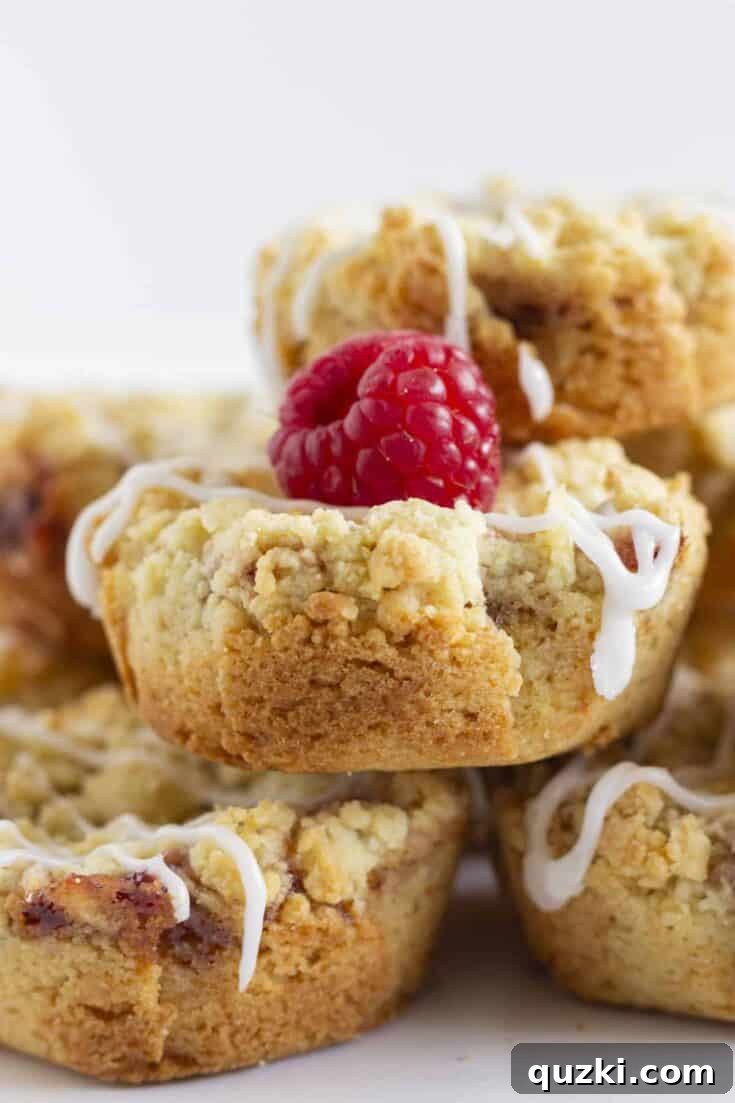 Easy Raspberry Crumble Cookies with a shortbread base and jam filling.
