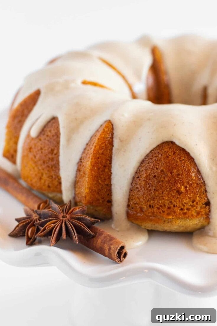 Bundt Spice Cake with a rich glaze, made with cake mix and warming spices.