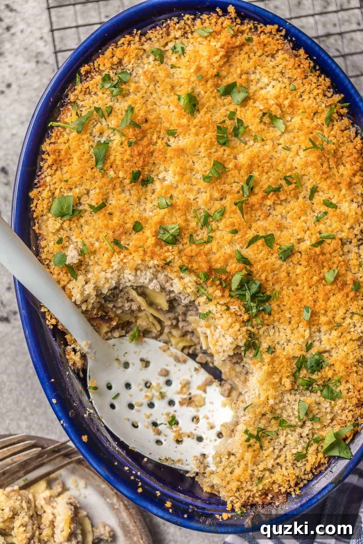 10 Cozy Fall Casseroles to Warm Your Soul 6 Rich Beef Stroganoff Casserole with tender beef, mushrooms, and noodles in a creamy sauce.