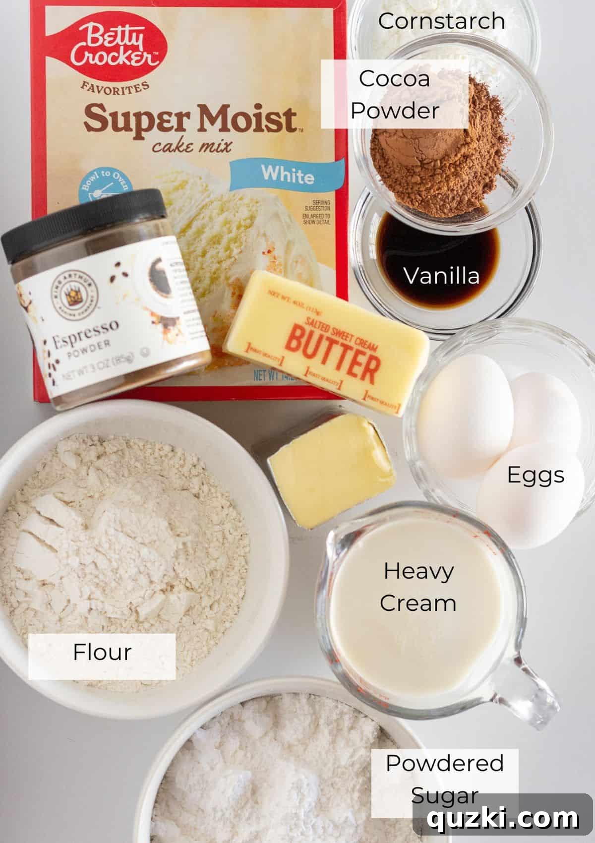 Effortless Tiramisu Cookies 3 All the essential ingredients neatly laid out on a clean surface, ready to be combined for the Tiramisu Cookie recipe.