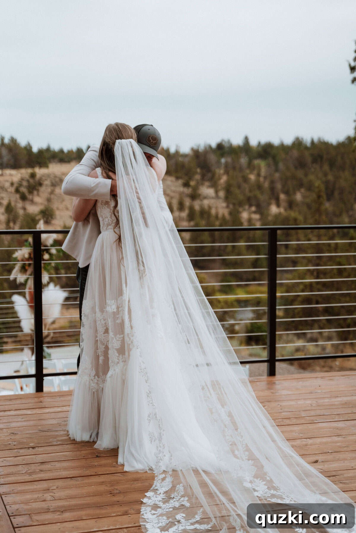 A heartwarming first look between the bride, Taylea, and her proud father, a tender and emotional moment before the wedding ceremony.