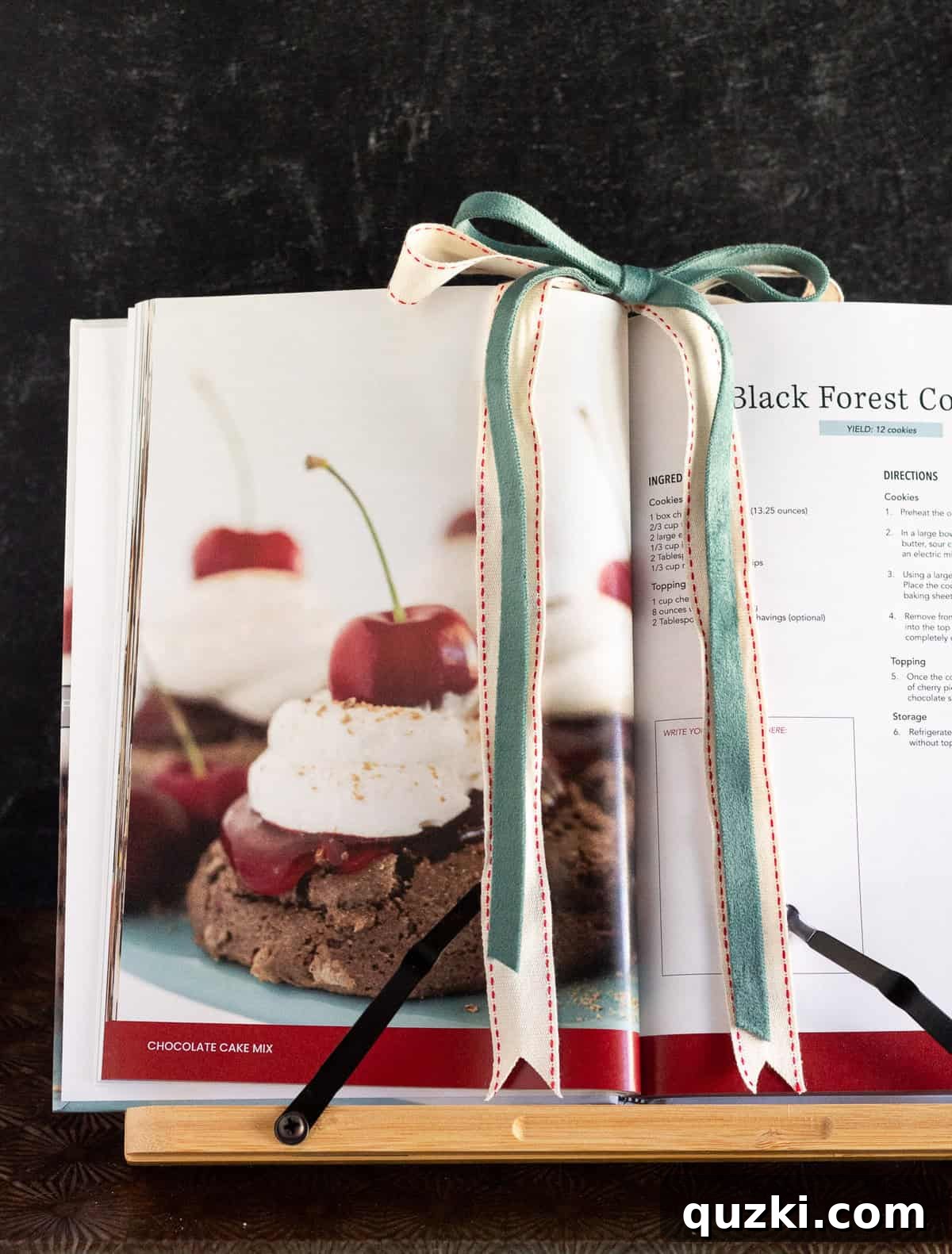 A cookbook elegantly presented alongside a stylish and functional cookbook holder, creating a thoughtful gift that enhances the cooking and baking experience.