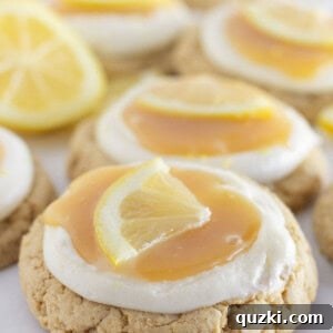 Easy Lemon Cheesecake Cookies on a tray for serving.