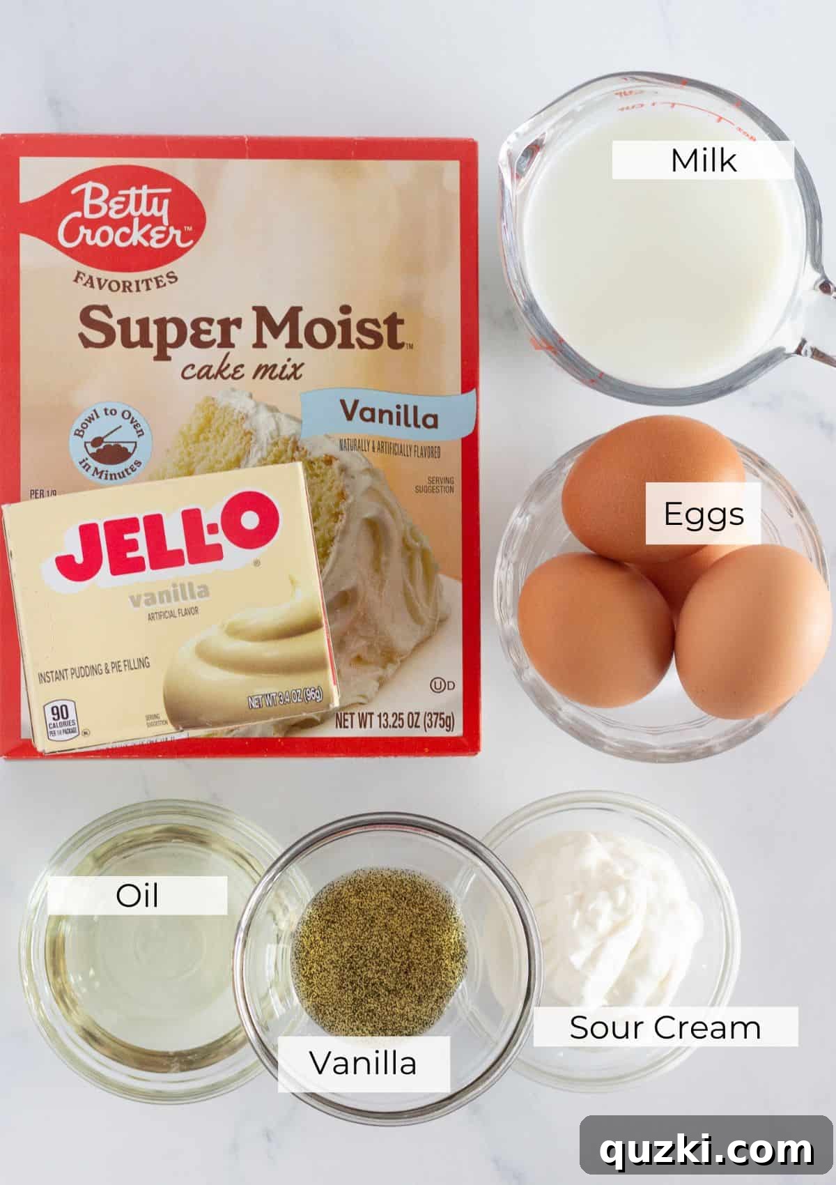 Irresistible Miniature Pound Cakes 3 The essential ingredients neatly laid out for making delicious mini pound cakes.
