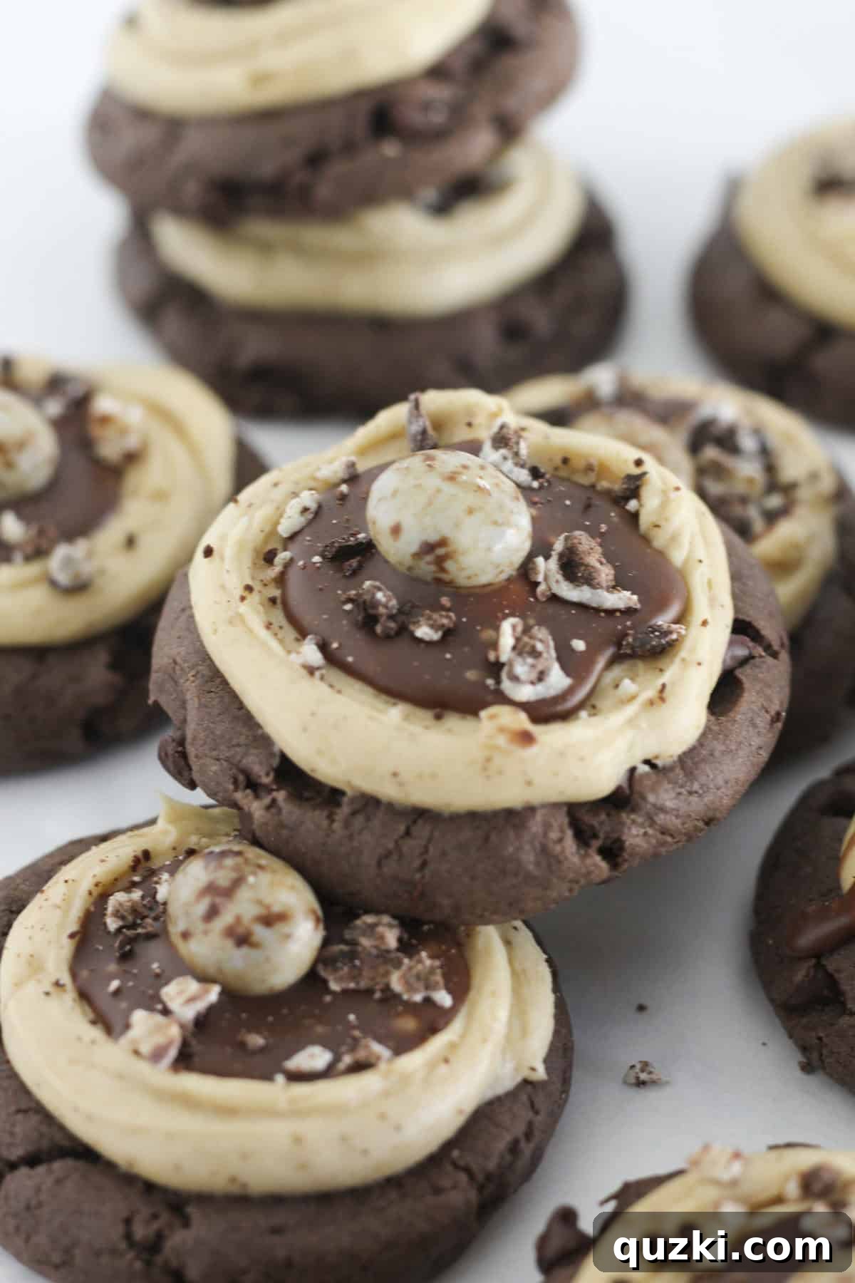 Cake Mix Cookie Magic: Decadent Chocolate Treats 13 Elegant Chocolate Espresso Cookies arranged on a serving tray, perfect for coffee lovers.