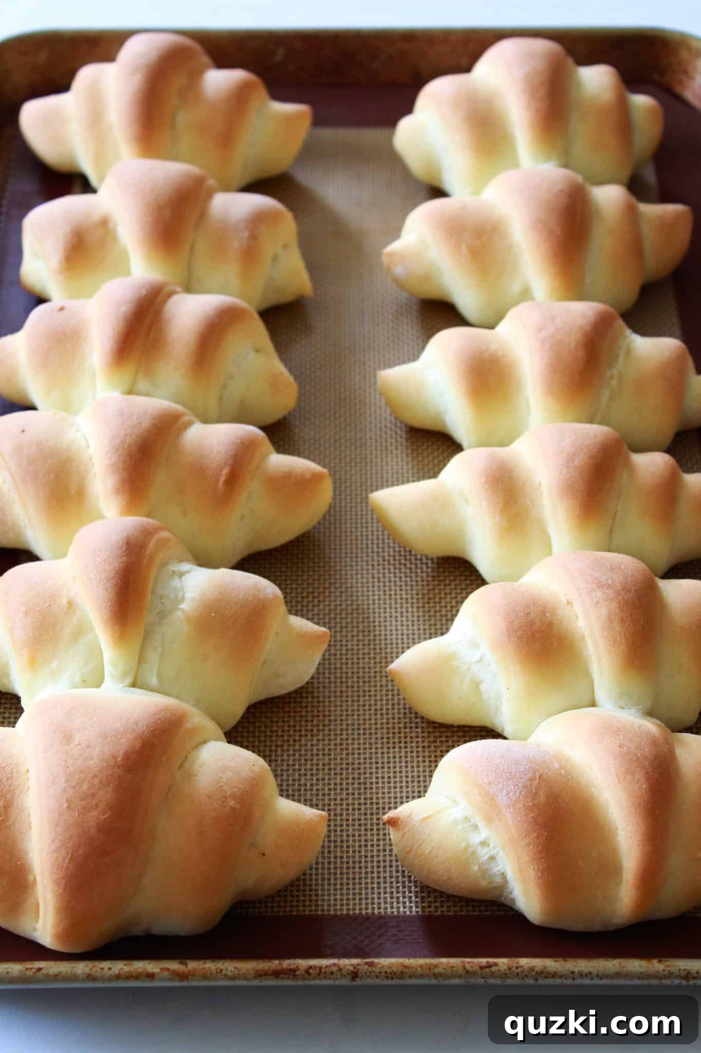 Delicious and easy One Rise Crescent Rolls, a perfect homemade bread option for Thanksgiving dinner, by Practically Homemade