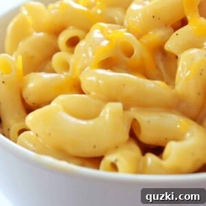 Delicious and creamy homemade mac and cheese, ready to be eaten.