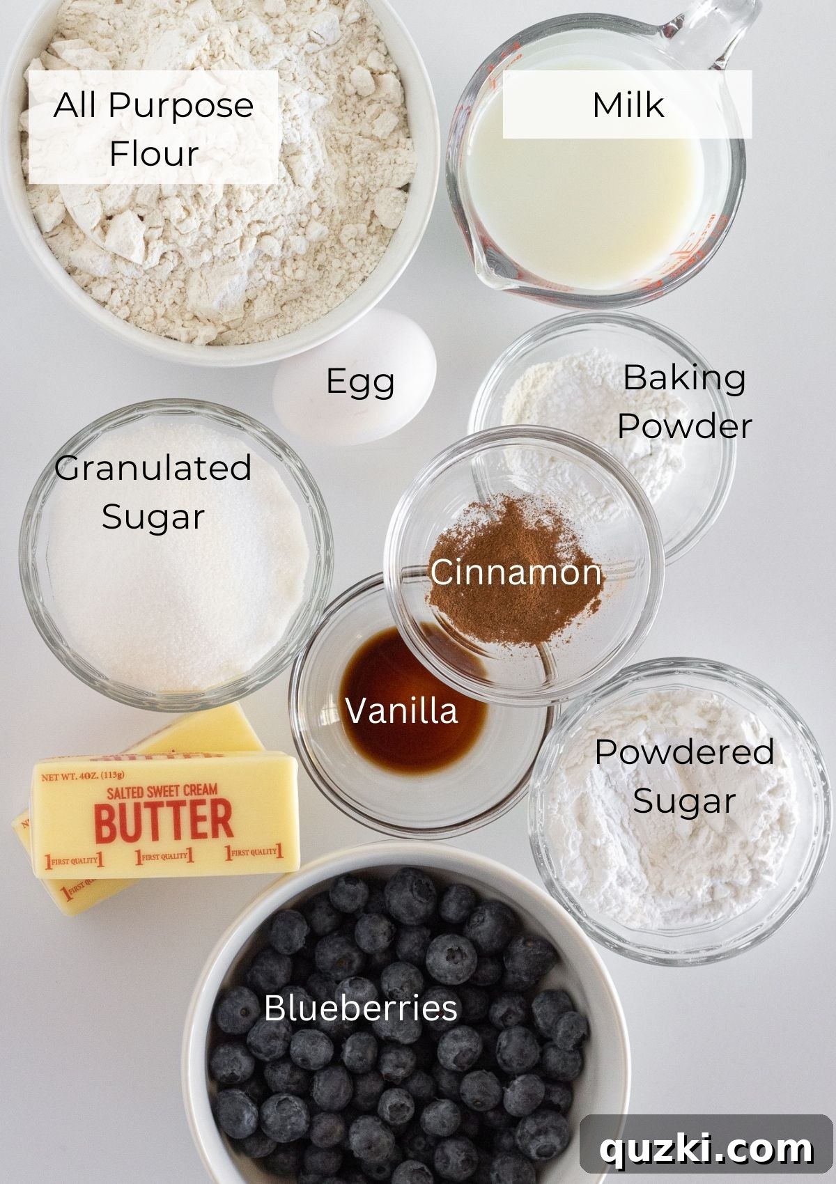 Effortless Blueberry Muffin Cake 3 Ingredients needed to make a blueberry muffin cake.