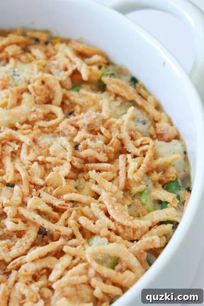 Effortless Frozen Vegetable Bake 6 Frozen Vegetable Casserole Recipe featured by top US food blog, Practically Homemade - baked frozen vegetable casserole with crispy topping