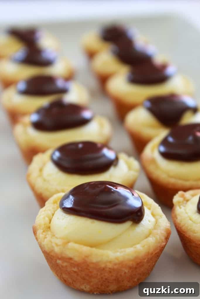 Effortless Boston Cream Pie Cookie Treats 2 Easy Boston Cream Pie Cookie Bites Recipe featured by top US food blog, Practically Homemade