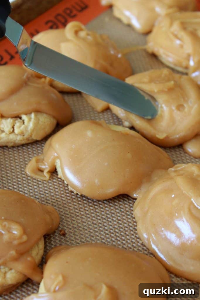 Easy Peanut Butter Texas Sheet Cake Cookies recipe featured by top US food blog, Practically Homemade