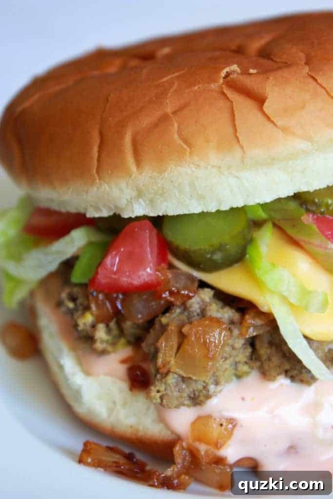 Completed In-N-Out Style Sloppy Joe with top bun