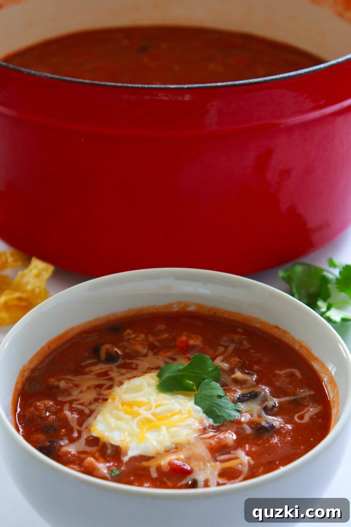 A hearty bowl of 30-Minute Chili, ideal for quick family dinners and game nights.