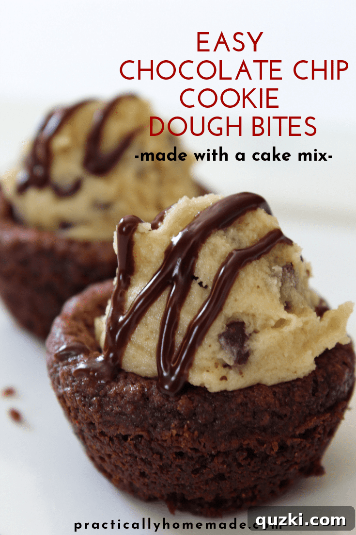 Easy Chocolate Chip Cookie Dough Bites featured by top US food blog, Practically Homemade