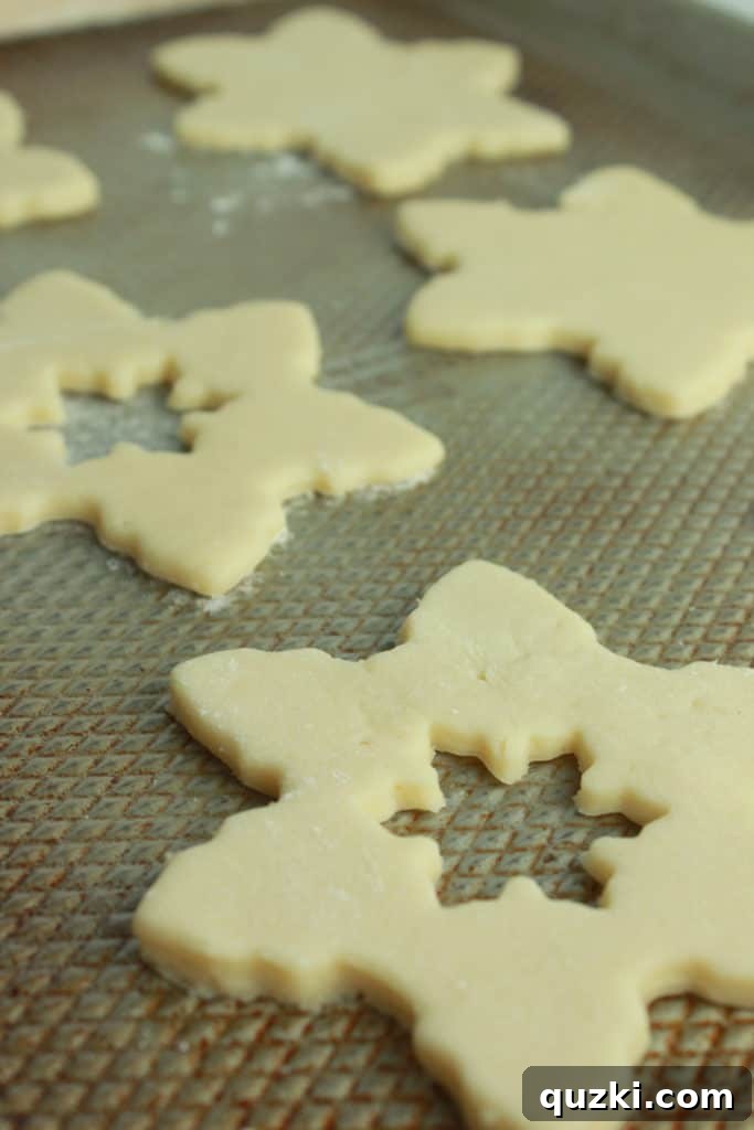 Cream Cheese Linzer Snowflakes 3 Close-up of a perfectly baked cream cheese sugar cookie base for Linzer cookies.