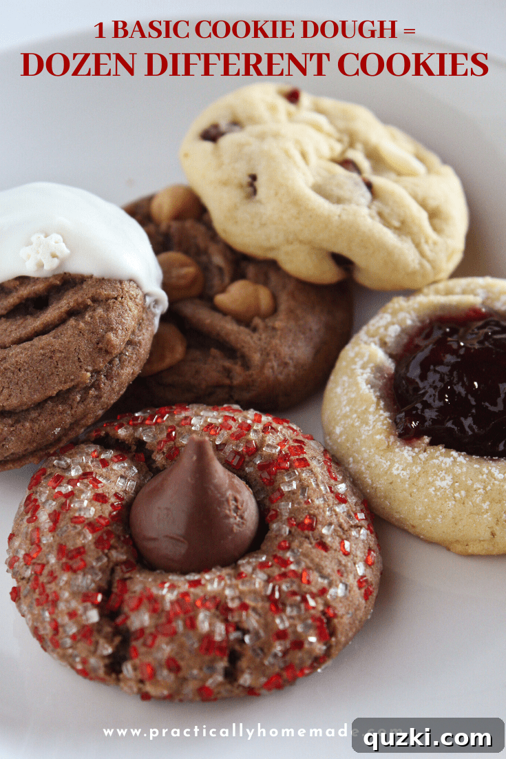 One Dough, Many Cookies: Your Versatile Baking Foundation 2 Basic Cookie Dough Recipe featured by top US cookie blog, Practically Homemade